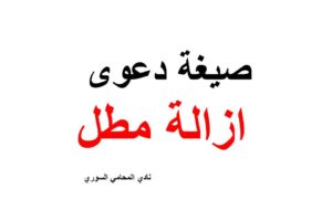 صيغة دعوى ازالة مطل مقدمة لمحكمة الصلح المدنية