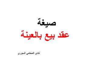 صيغة عقد بيع بالعينة