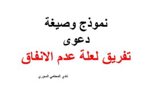 نموذج وصيغة دعوى تفريق لعلة عدم الانفاق