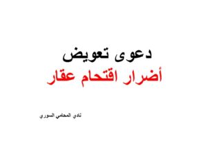 دعوى تعويض أضرار اقتحام عقار