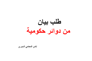 نموذج و صيغة طلب بيان من دوائر حكومية