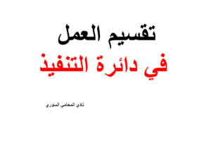 تقسيم العمل في دائرة التنفيذ