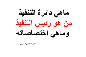 اختصاصات مدير التنفيذ ودائرة التنفيذ في القانون السوري