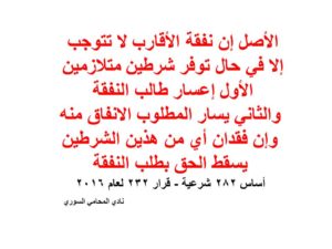 اجتهاد حول نفقة الاقارب
