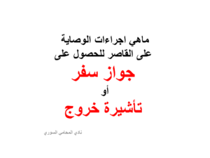 ماهي اجراءات الوصاية على القاصر للحصول على جواز سفر أو تأشيرة خروج