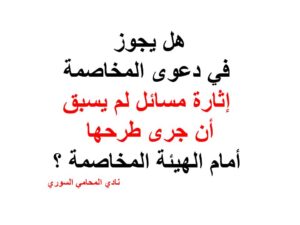 هل يجوز في دعوى المخاصمة إثارة مسائل لم يسبق أن جرى طرحها أمام الهيئة المخاصمة ؟