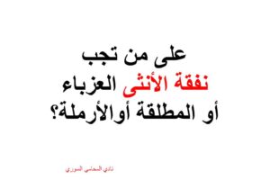 على من تجب نفقة الأنثى العزباء أو المطلقة أوالأرملة؟